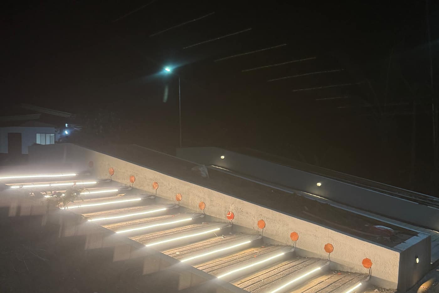 Lighted garden steps