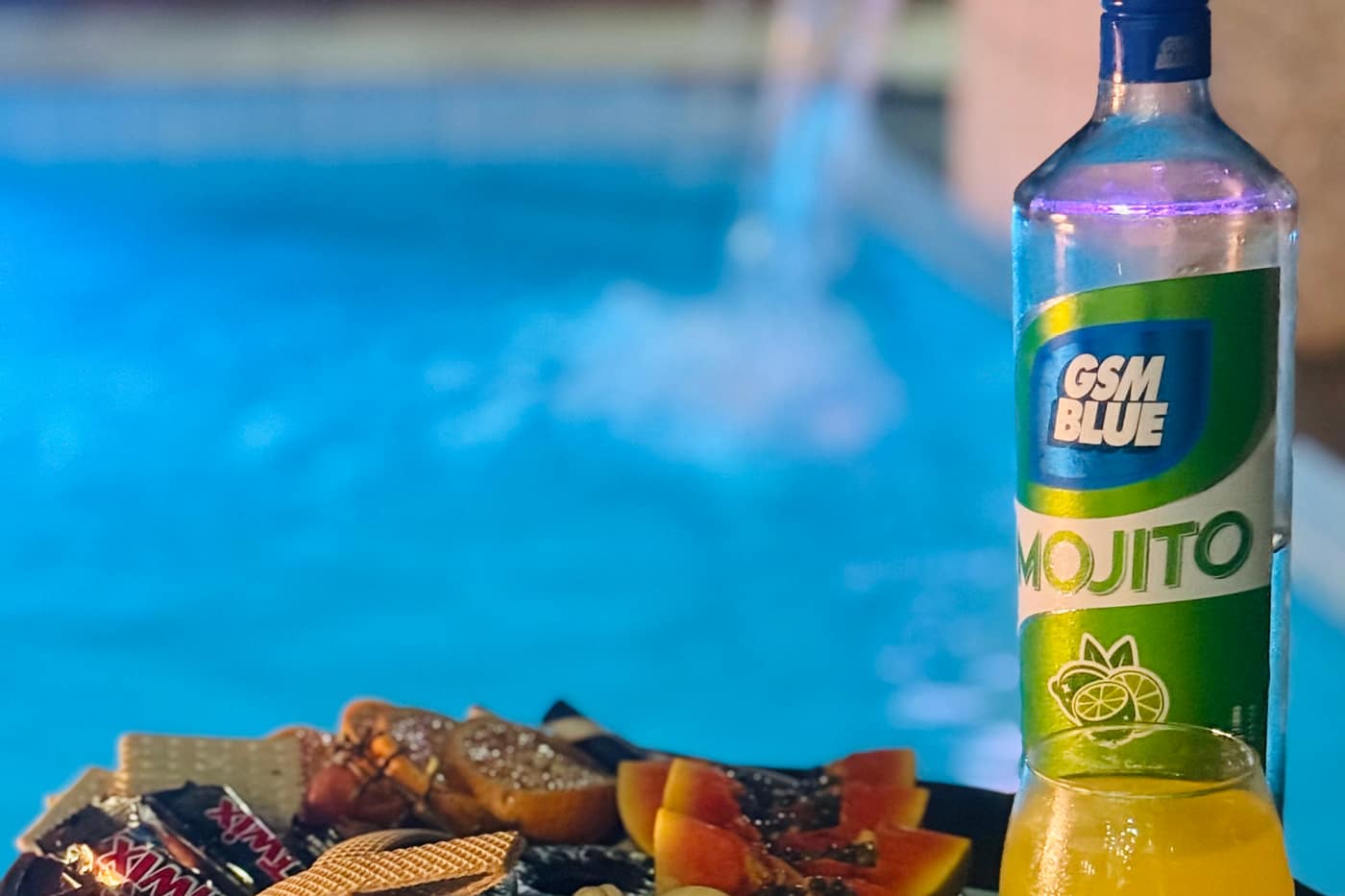Poolside drinks and treats